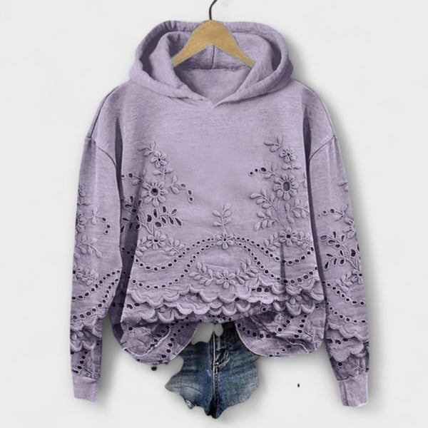 Grace - Lila Vintage-Hoodie mit Blumenprint