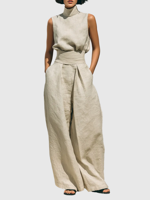 Maria - Tanktop & weite Leinen-Hose