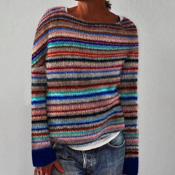 Essi | Bunter Retro-Pullover mit Streifenmuster